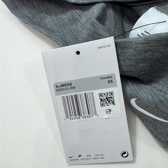 Nike Women's One Logo Mid-Rise Dri-Fit 7" Bike Shorts Iron Grey/Heather Size:XS - Picture 5 of 11